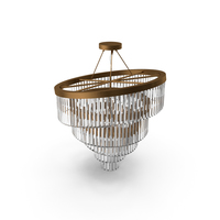 Gold Plated Spiral Crystal Designer Chandelier PNG & PSD Images