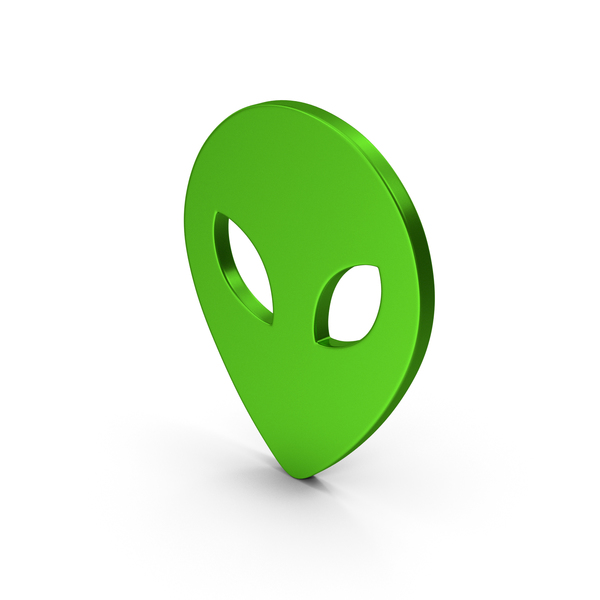 Symbol Alien Green Metallic PNG & PSD Images