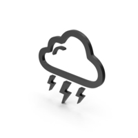 Symbol Weather Thunderstorm Black PNG & PSD Images