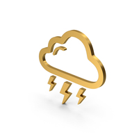 Symbol Weather Thunderstorm Gold PNG & PSD Images