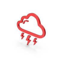 Symbol Weather Thunderstorm Red PNG & PSD Images