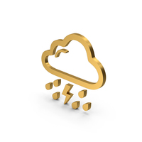 Symbol Rain And Thunderstorm Gold PNG & PSD Images