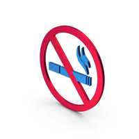 Symbol No Smoking Colored Metallic PNG & PSD Images