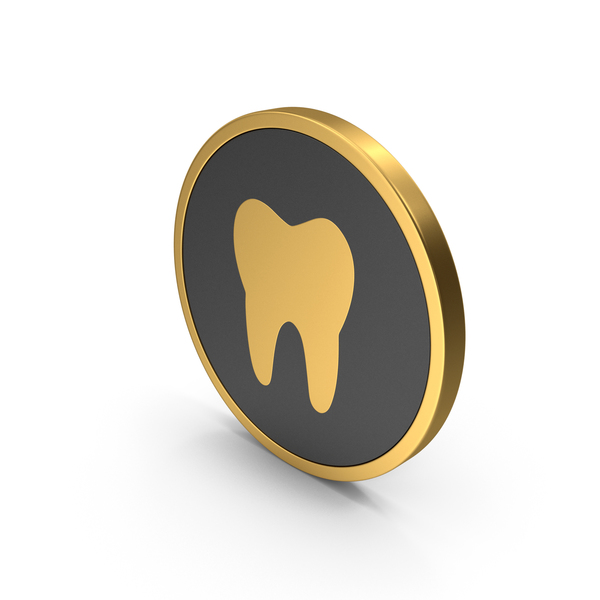 Gold Icon Tooth PNG & PSD Images