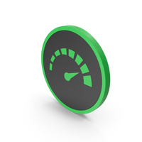 Icon Speedometer Green PNG & PSD Images
