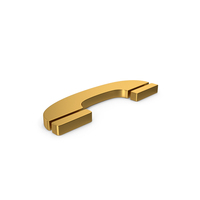 Gold Symbol Phone Call PNG & PSD Images