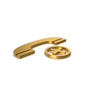 Gold Symbol Call Hang Up PNG & PSD Images