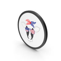 Icon Cow With USA Flag Glasses PNG & PSD Images