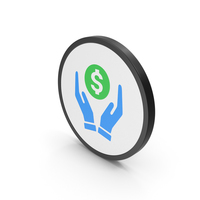 Icon Money In Hands Blue Green PNG & PSD Images