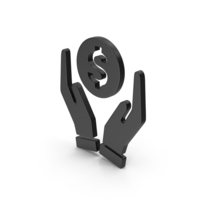Symbol Money In Hands Black PNG & PSD Images