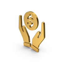 Symbol Money In Hands Gold PNG & PSD Images