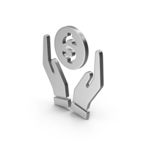 Symbol Money In Hands Silver PNG & PSD Images