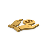 Gold Symbol Money In Hands PNG & PSD Images
