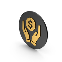 Money In Hands Gold Icon PNG & PSD Images