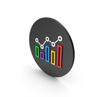 Multicolored Graph Icon PNG & PSD Images