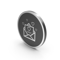 Silver Icon Love Letter PNG & PSD Images