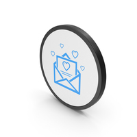Icon Love Letter Blue PNG & PSD Images