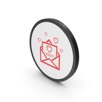 Icon Love Letter Red PNG & PSD Images
