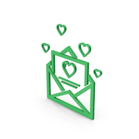 Symbol Love Letter Green PNG & PSD Images