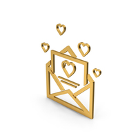 Symbol Love Letter Gold PNG & PSD Images