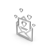 Symbol Love Letter Silver PNG & PSD Images