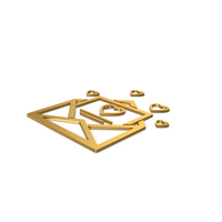 Gold Symbol Love Letter PNG & PSD Images