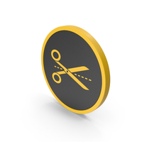 Icon Line Cut Scissors Yellow PNG & PSD Images