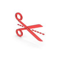 Symbol Line Cut Scissors Red PNG & PSD Images