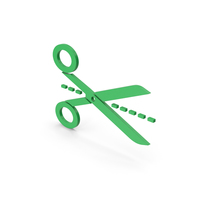 Symbol Line Cut Scissors Green PNG & PSD Images