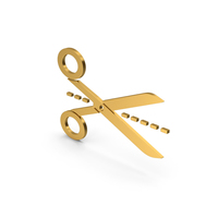 Symbol Line Cut Scissors Gold PNG & PSD Images