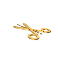 Gold Symbol Line Cut Scissors PNG & PSD Images