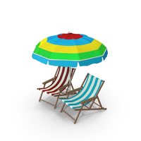 Umbrella And Beach Chair PNG & PSD Images