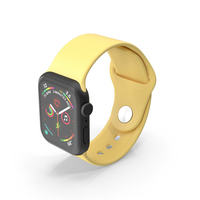 Apple Watch SE Black with Yellow Band PNG & PSD Images
