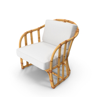 Bamboo Armchair with Cushions PNG & PSD Images