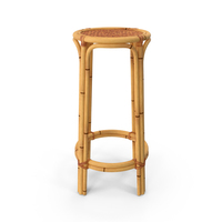 Bamboo Backless Counter Stool PNG & PSD Images