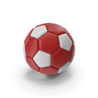 Soccerball Big Holes Red White PNG & PSD Images