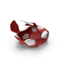 Red & White Exploded Soccer Ball PNG & PSD Images