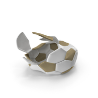 White Gold Exploded Soccer Ball PNG & PSD Images