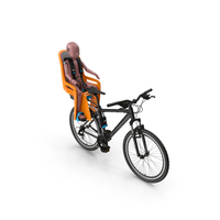 Bike With Child Crash Test Dummy In Thule Safety Seat PNG & PSD Images