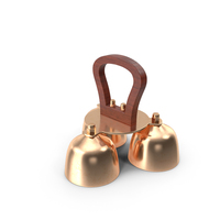 Brass Liturgical Bell 3 Tones Wood Handle PNG & PSD Images