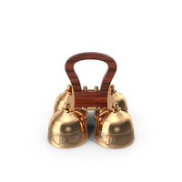 Brass Liturgical Bell 4 Tones Wood Handle PNG & PSD Images