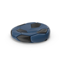 Soccerball Flat Blue Black PNG & PSD Images