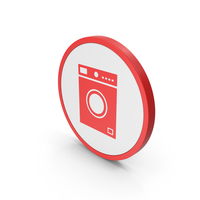 Icon Washing Machine Red PNG & PSD Images