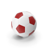 Soccerball Small Holes Red White PNG & PSD Images