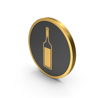 Gold Icon Alcohol Bottle PNG & PSD Images