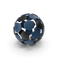 Soccerball Split Blue Black PNG & PSD Images