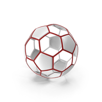 Red & White Wire Soccer Ball PNG & PSD Images