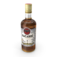 Alcohol Bottle Bacardi Anejo Cuatro Aged 4 Years Gold Rum 700ml PNG & PSD Images