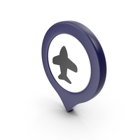 Location Sign Airport Dark Blue PNG & PSD Images
