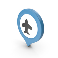 Location Sign Airport Blue PNG & PSD Images